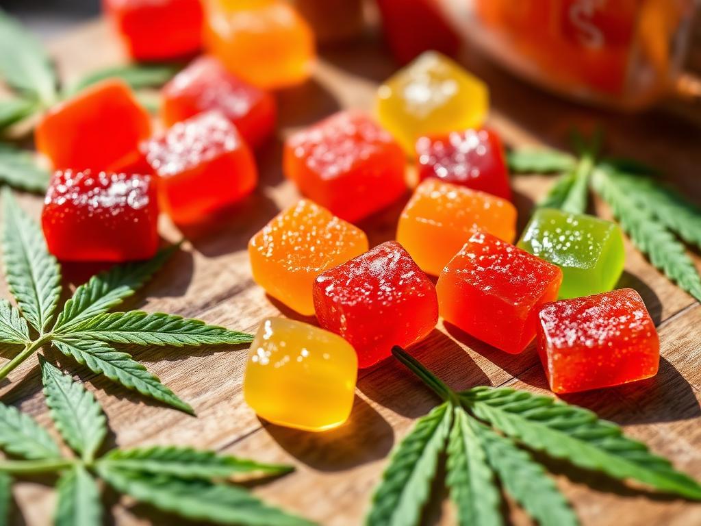 Close-up of David Jeremiah CBD Gummies on a wooden surface